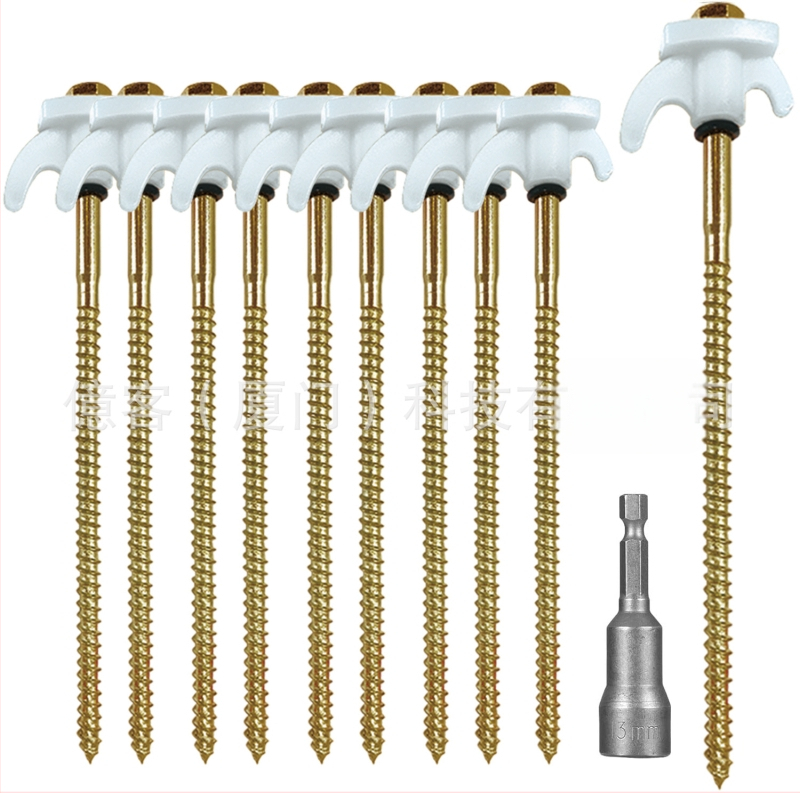 Telgi maapinnale naelad, pööratava plastikpeaga, madala süsinikusisaldusega terasest, fluorestseeruvad