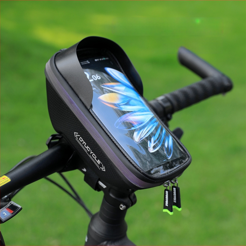 Dtucycle EVA kietojo korpuso dviračio vairo krepšys, atsparus vandeniui, atšvaitinis, telefono kišenė su jutikliniu ekranu