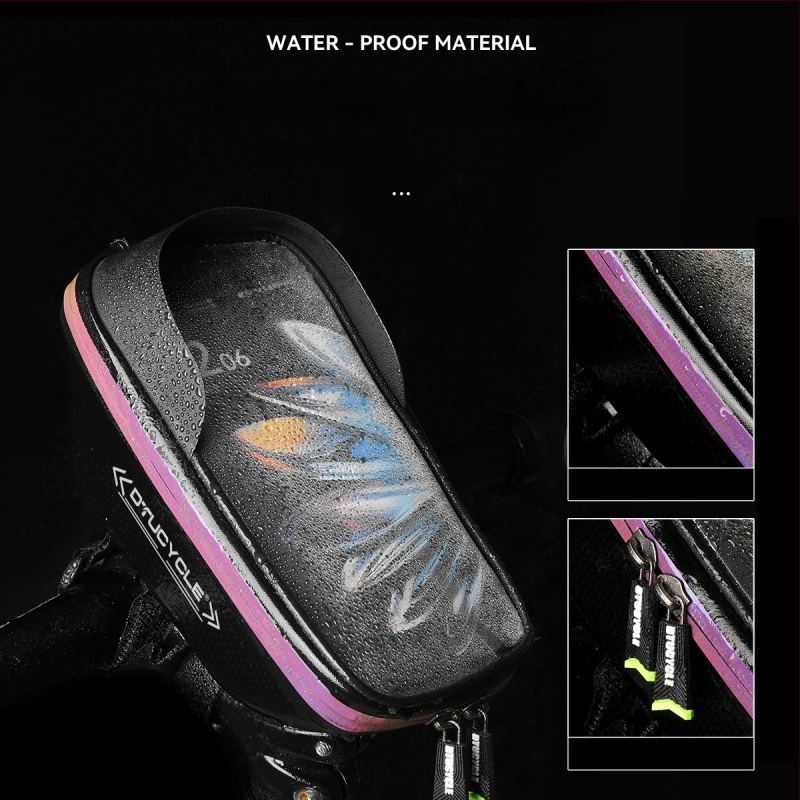 Dtucycle EVA kietojo korpuso dviračio vairo krepšys, atsparus vandeniui, atšvaitinis, telefono kišenė su jutikliniu ekranu