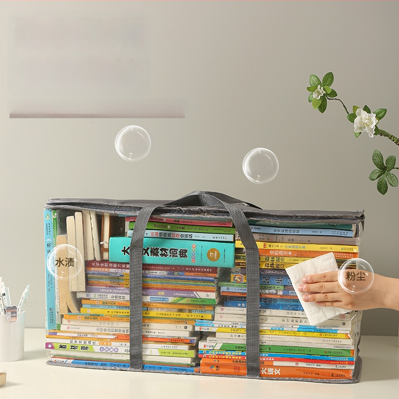 Audinio laikymo krepšys su PVC danga, sulankstomas ir nešiojamas, 80 L talpa, tinkama knygoms, žurnalams ir kitiems daiktams.