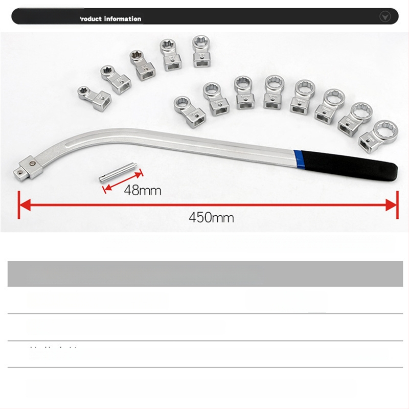 12-kampinis automobilio įrankis variklio diržui, 12-kampio varžtų demontavimo įrankis ir idler ratų raktas