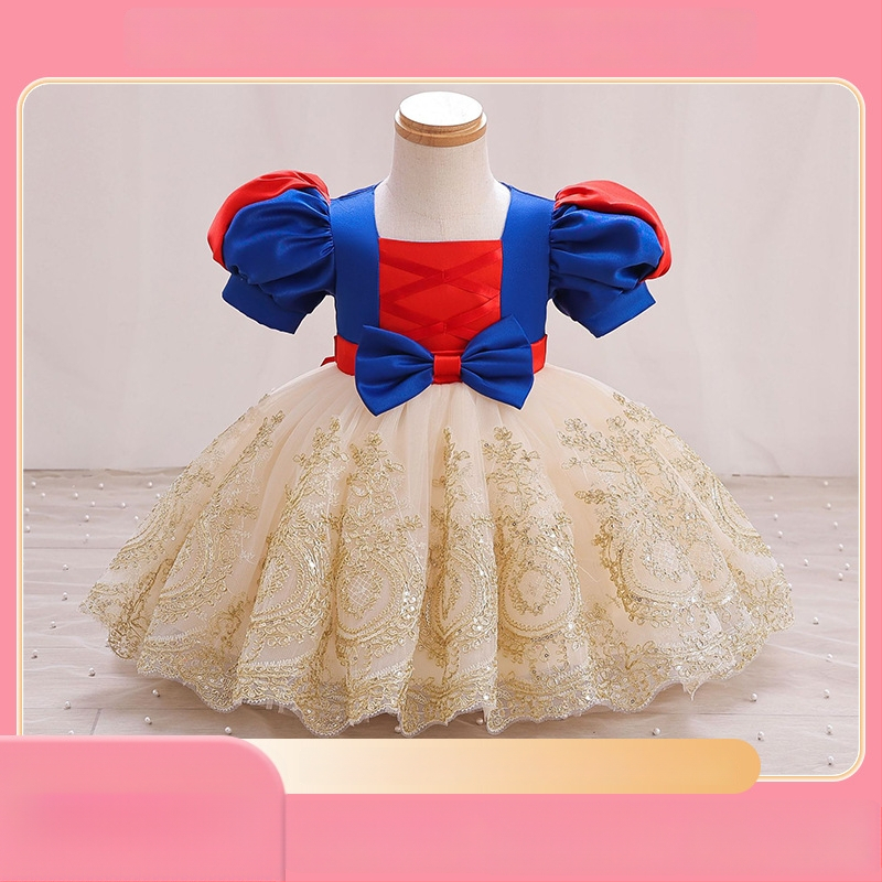 Vaikų princesės suknelė – poliesterio audinys, 3–8 metai, pavasaris/ruduo, princesės stilius