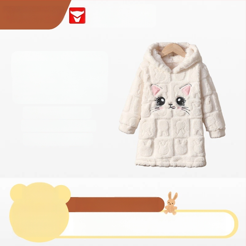 Tüdrukutele talvine kapuutsiga fleece komplekt – pullover pikkade kätega, polüestri vooder, armas stiil, 1–3-aastastele