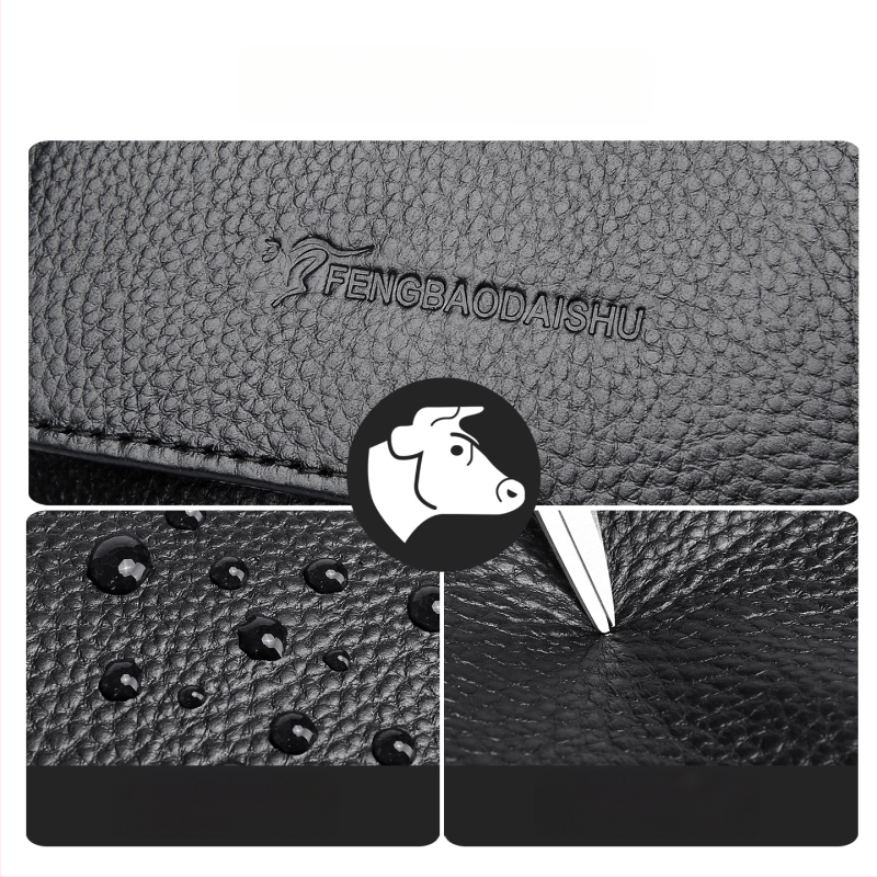 Vyrų odinė pečių rankinė verslo kelionėms — pirmojo sluoksnio karvės odos, atspari dėvėjimui, poliesterio pamušalas