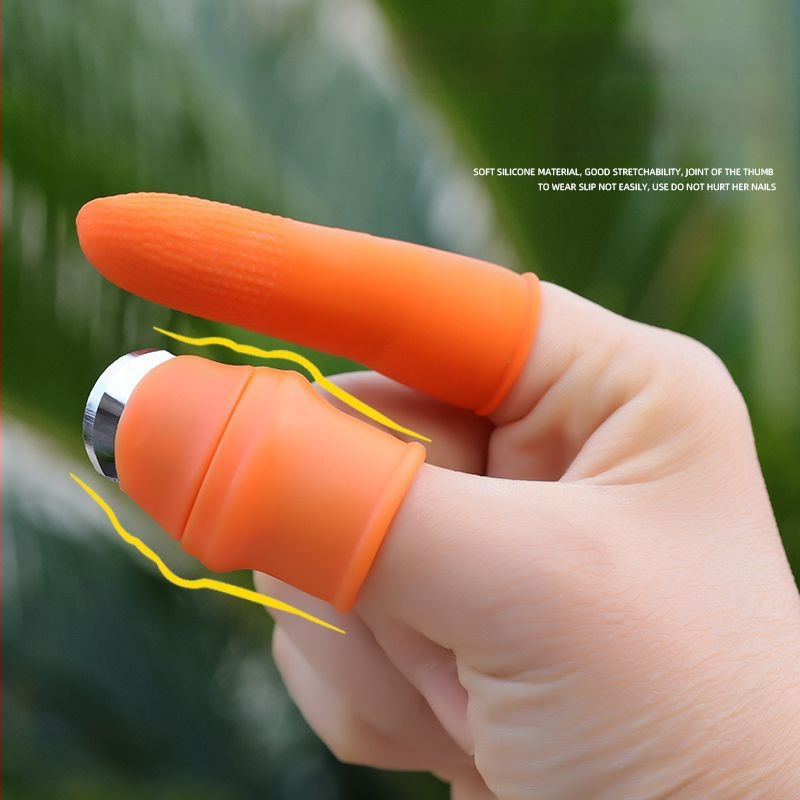 Daugiafunkcis nykščio peilis su pirštų apsaugomis česnakų lupimui ir daržovių derliaus rinkimui