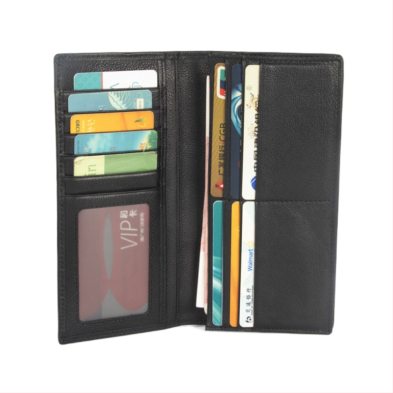 Vyrų odinė piniginė - vertikalus dizainas, pirmojo sluoksnio karvės odos, ultra lengvas, atsparus dėvėjimuisi, keli kortelių skyreliai, miesto paprastumas