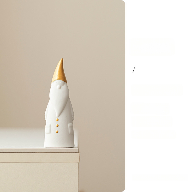 Porcelianė vaza su Kalėdų seneliu, šiaurės Europos Kalėdinis dekoras, šiuolaikinis minimalistinis stilius, prekės ženklas A search for ceramics