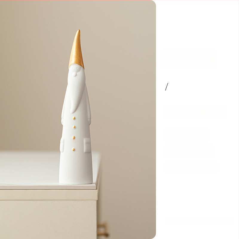 Porcelianė vaza su Kalėdų seneliu, šiaurės Europos Kalėdinis dekoras, šiuolaikinis minimalistinis stilius, prekės ženklas A search for ceramics