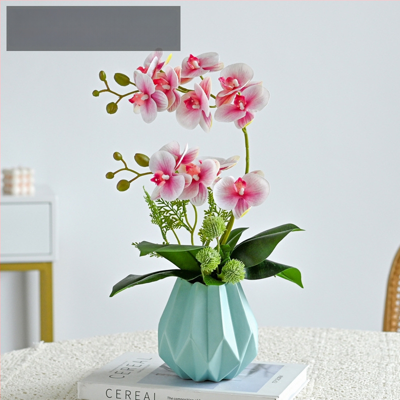 Dirbtinė Phalaenopsis orchidėja svetainei, šilko gėlė, dekoratyvinė gėlių kompozicija