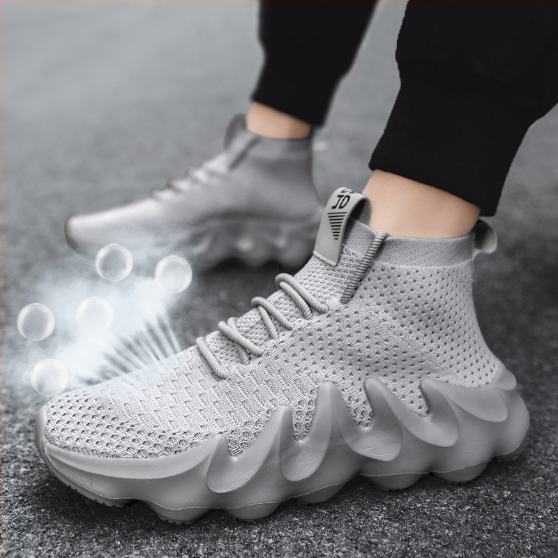 Vyriski sportiniai kasdieniai batai su tinklinio viršumi, oro pagalvė, guminė padas, EVA įdėklas, apvalus pirštų galas