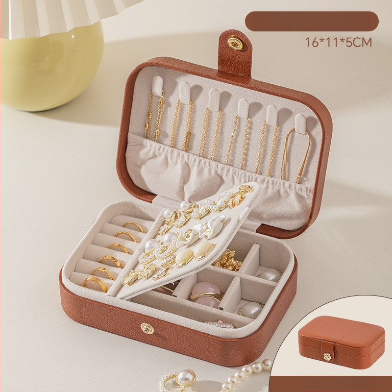 Juvelierizstrādājumu kastīte ar vairākiem slāņiem un lielu ietilpību, materiāls Lychee peel, iekšējā apdare velūra, svars 0,93 kg, stils Leisure