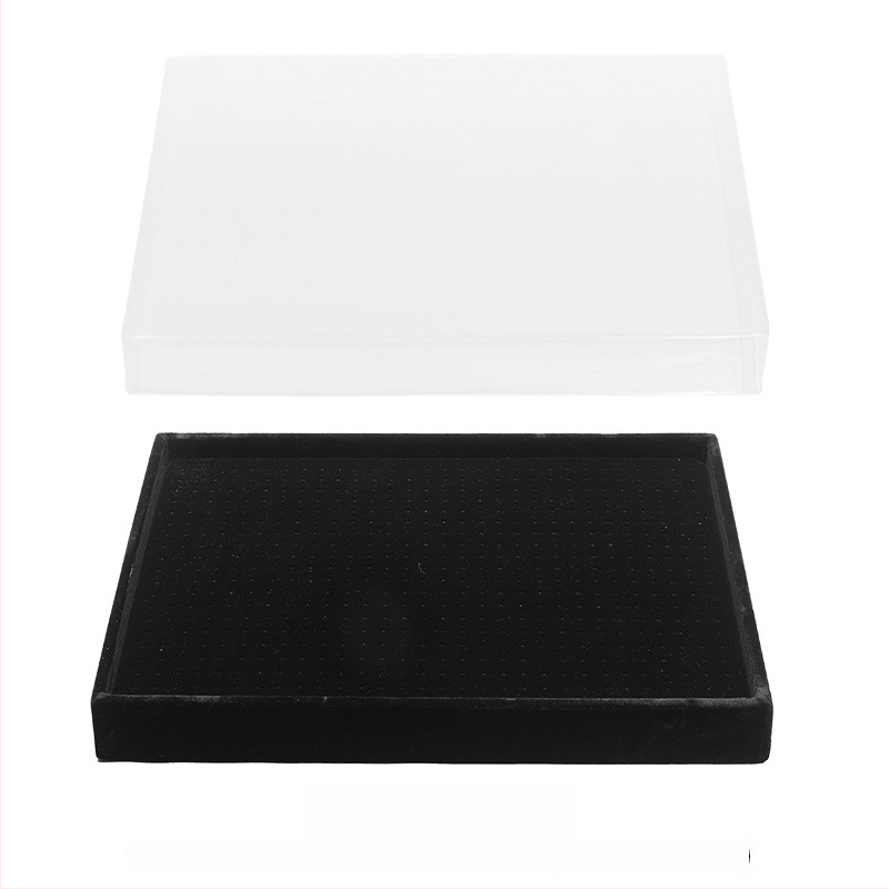 Koka juvelierizstrāžu uzglabāšanas trauks auskarām, 600 caurumu, putekļu aizsargs vāciņš