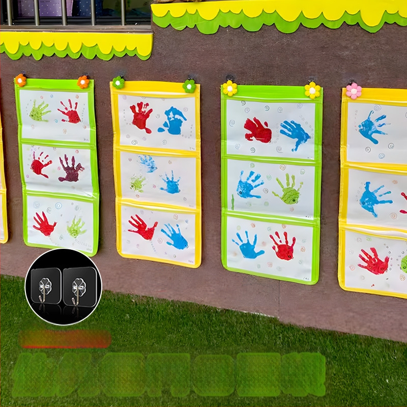 Sieninė laikymo kišenė vaikų meno darbams — modelis 001, prekinis ženklas House of Rabbits, klasikinis kinų stilius.