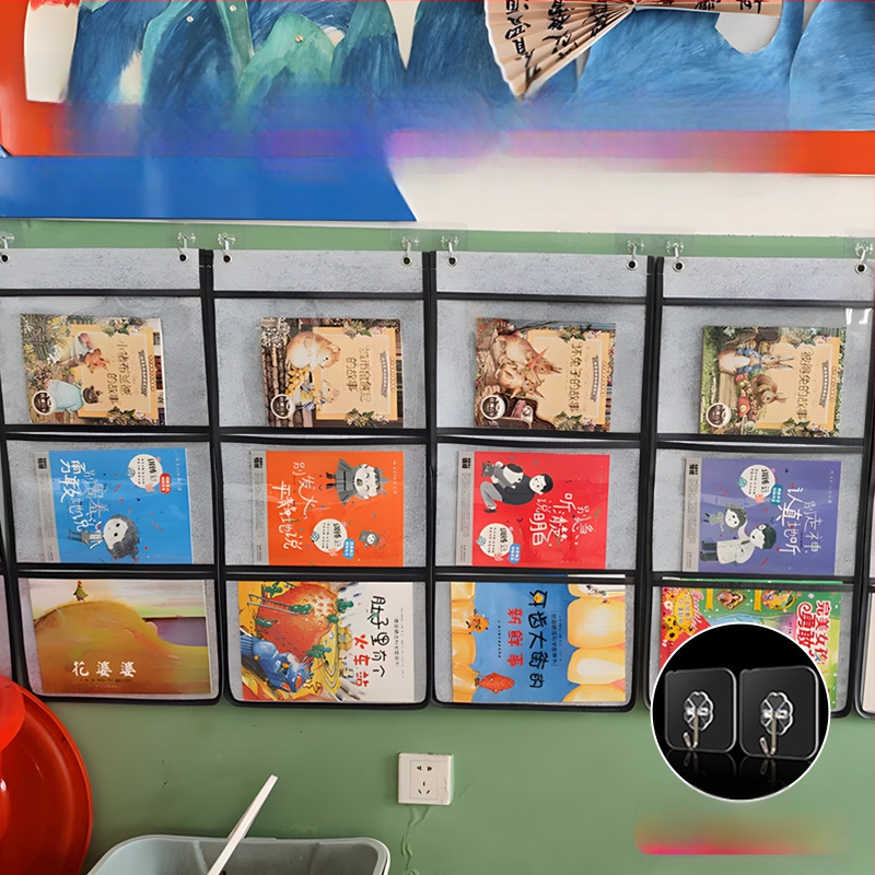 Sieninė laikymo kišenė vaikų meno darbams — modelis 001, prekinis ženklas House of Rabbits, klasikinis kinų stilius.