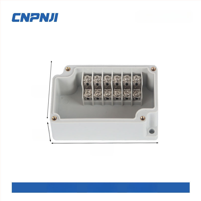 Išorinio atsparaus vandeniui jungčių dėžė su 6P terminalų bloku, kabelių sandarikliais ir ABS plastiko korpusu