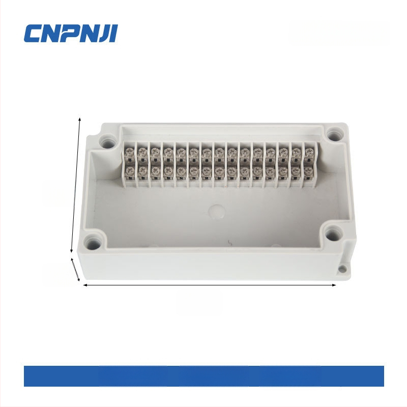 Išorinio atsparaus vandeniui jungčių dėžė su 6P terminalų bloku, kabelių sandarikliais ir ABS plastiko korpusu