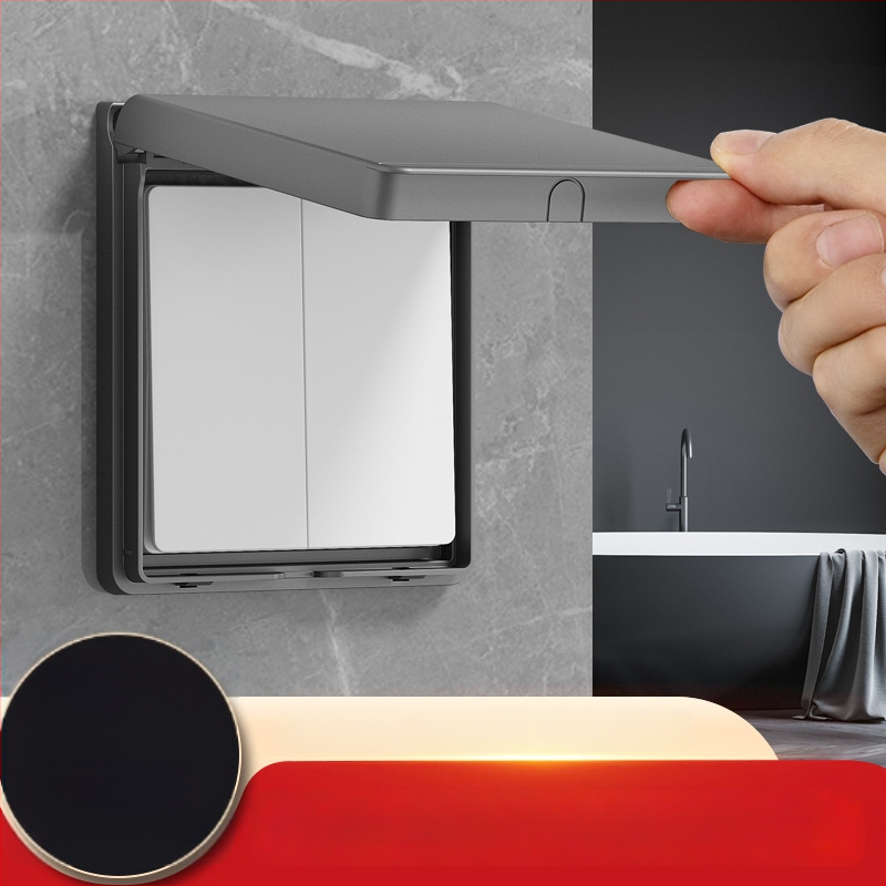 86 tipo plonas atsparus vandeniui vonios kambario jungiklių ir kištukinių lizdų gaubtas, klijuojamas montavimas, PC korpusas (Ouben)