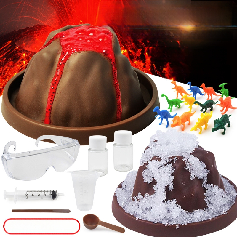 Vulkaanipurske DIY-teaduskatsese komplekt — plastmassist mänguasi 7–14-aastastele, bränd Like a Fish, sisaldab kostüümi ja kartongkarpi