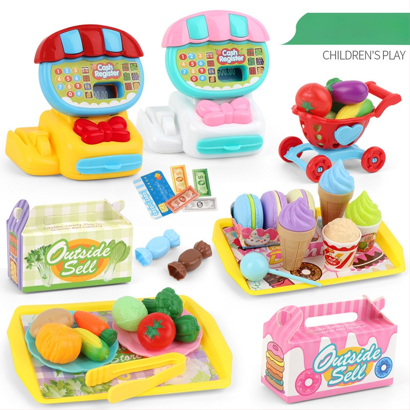 Vaikų simuliuota kasa su realiu skaičiavimu, garsu ir šviesa — daugiafunkcinė edukacinė žaislinė kasa 4–6 metų vaikams (Medžiaga: plastikas; Tipas: simuliuota kasa; Savybės: realus skaičiavimas su garsu ir šviesa)