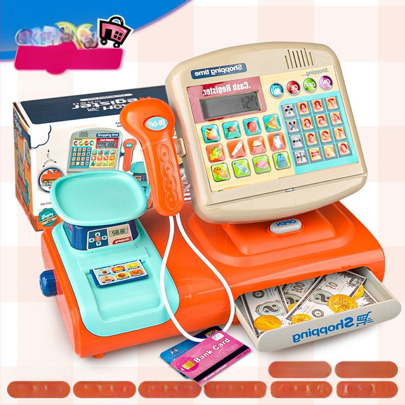 Vaikų simuliuota kasa su realiu skaičiavimu, garsu ir šviesa — daugiafunkcinė edukacinė žaislinė kasa 4–6 metų vaikams (Medžiaga: plastikas; Tipas: simuliuota kasa; Savybės: realus skaičiavimas su garsu ir šviesa)