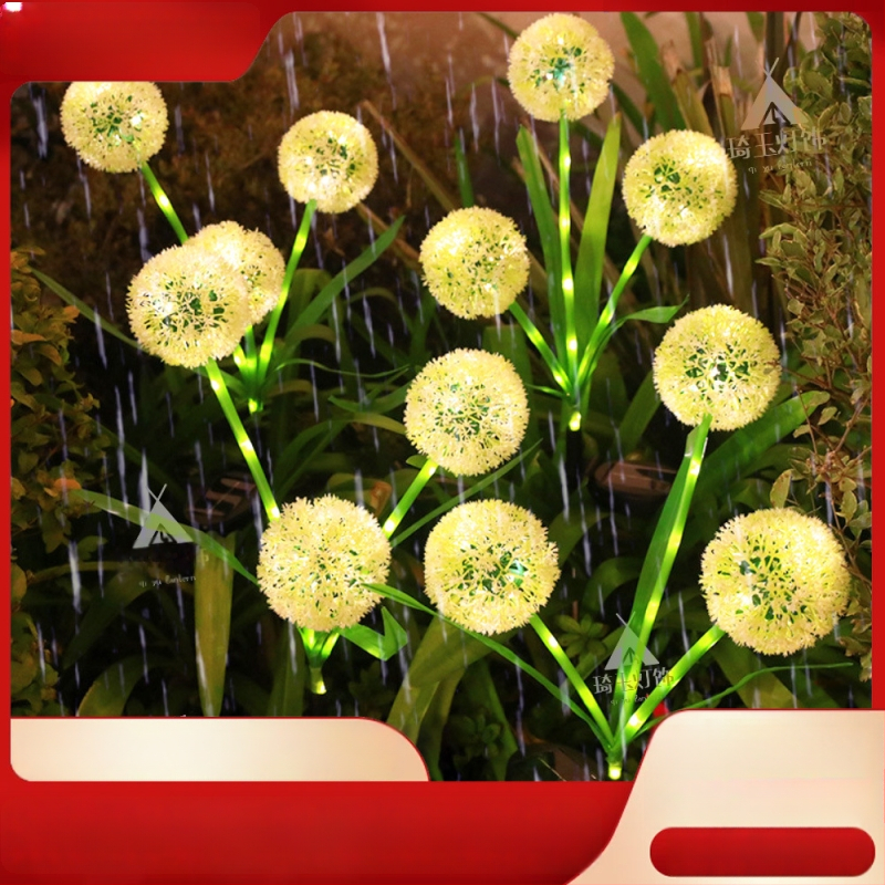 Saulės energijos LED sodo lemputė su žalio svogūno forma dizainu, IP65 atsparus vandeniui, nuotolinio valdymo, lauko kraštovaizdžio apšvietimas