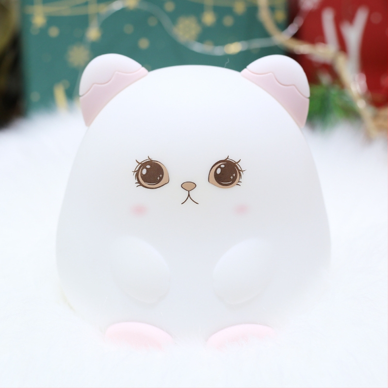 Silikoninė naktinė lempa su katės dizainu Tom's Dream Cat – įmontuota baterija, maksimali įtampa 36V, mygtukinis jungiklis; tinka miegamajam ar studijai.