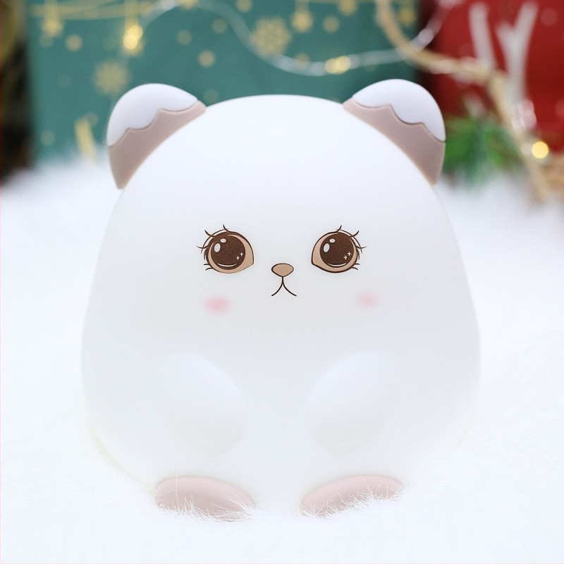 Silikoninė naktinė lempa su katės dizainu Tom's Dream Cat – įmontuota baterija, maksimali įtampa 36V, mygtukinis jungiklis; tinka miegamajam ar studijai.