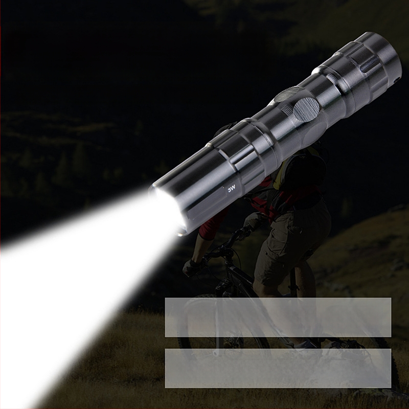 Kompaktiškas LED žibintuvėlis, patvarus ir nešiojamas, 3W, 1.5V, 10 m diapazonas