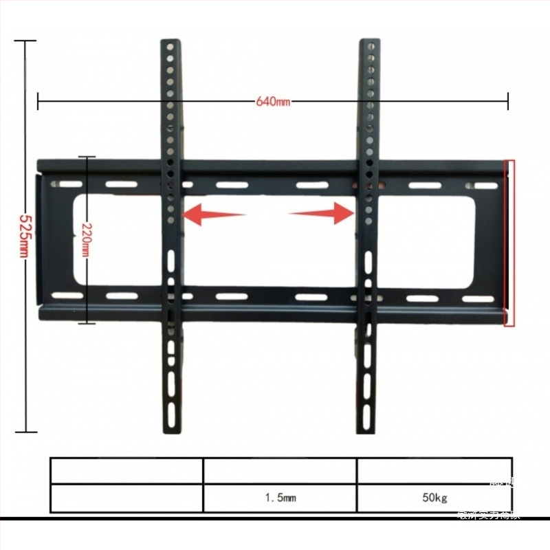 Integruotas televizoriaus sieninis laikiklis, universalus suderinamumas, modelis 3265, apkrovos talpa 5-10 kg