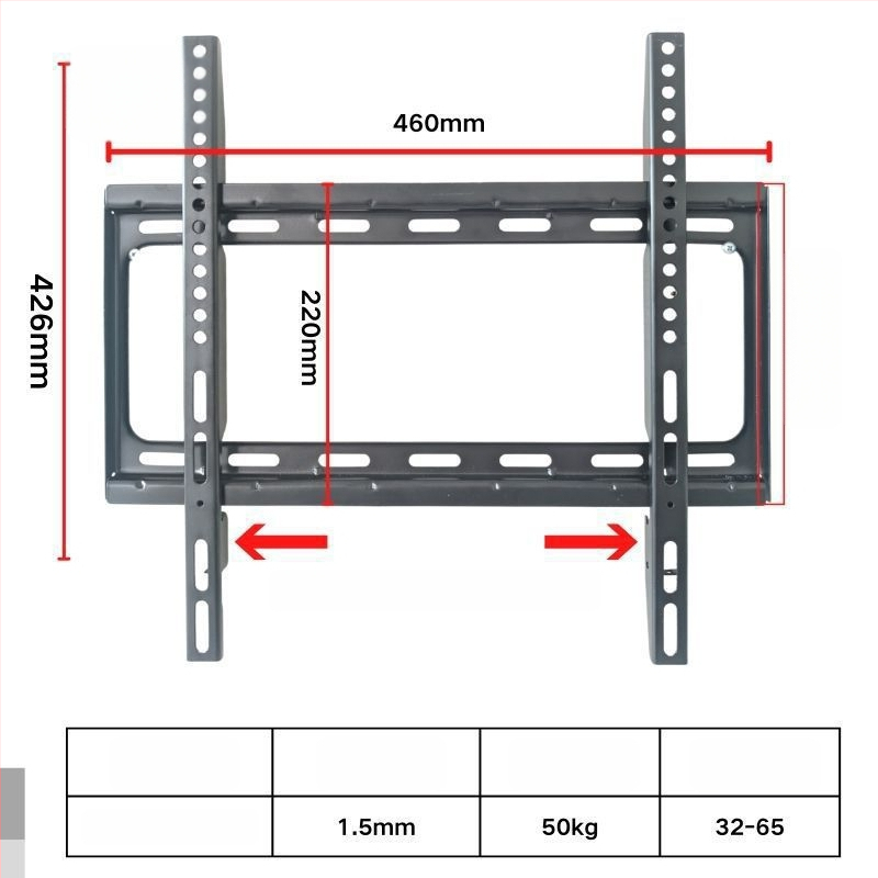Integruotas televizoriaus sieninis laikiklis, universalus suderinamumas, modelis 3265, apkrovos talpa 5-10 kg
