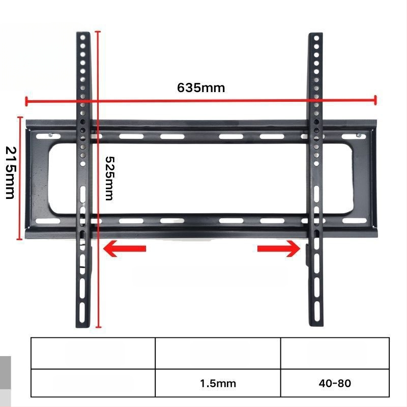 Integruotas televizoriaus sieninis laikiklis, universalus suderinamumas, modelis 3265, apkrovos talpa 5-10 kg
