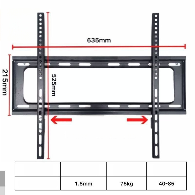 Integruotas televizoriaus sieninis laikiklis, universalus suderinamumas, modelis 3265, apkrovos talpa 5-10 kg