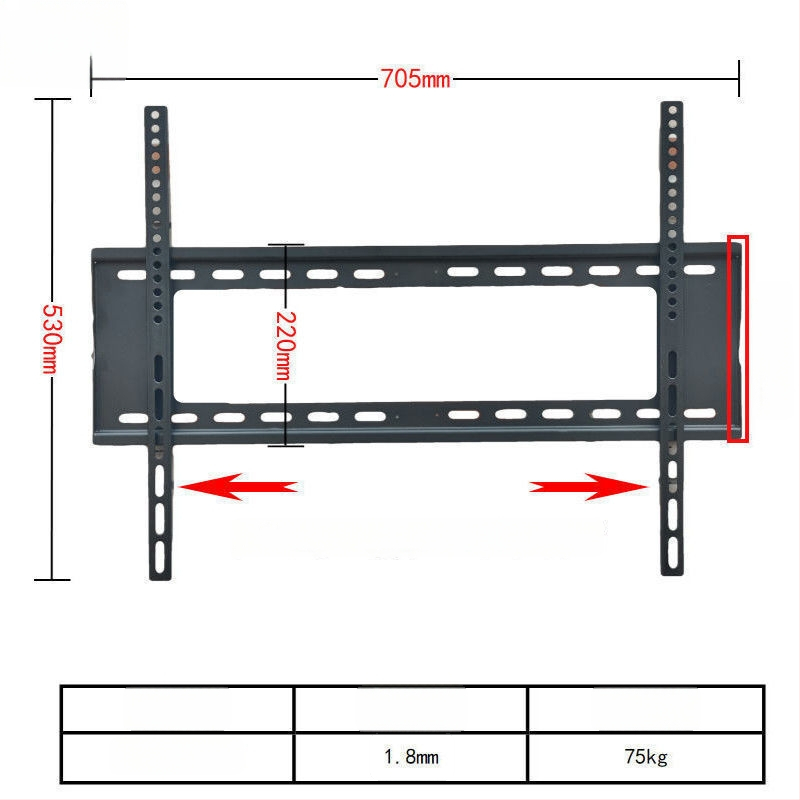 Integruotas televizoriaus sieninis laikiklis, universalus suderinamumas, modelis 3265, apkrovos talpa 5-10 kg