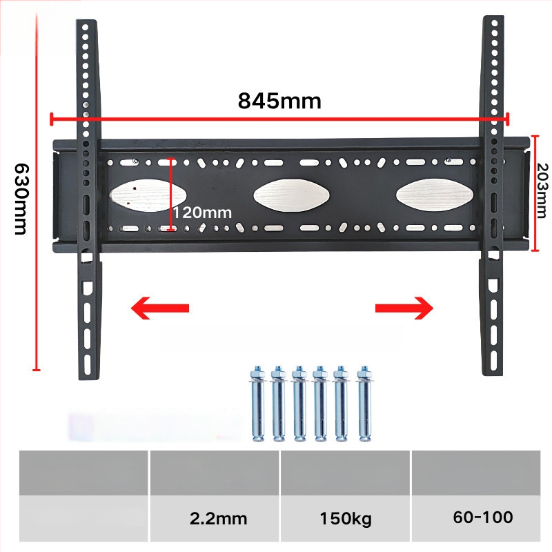 Integruotas televizoriaus sieninis laikiklis, universalus suderinamumas, modelis 3265, apkrovos talpa 5-10 kg