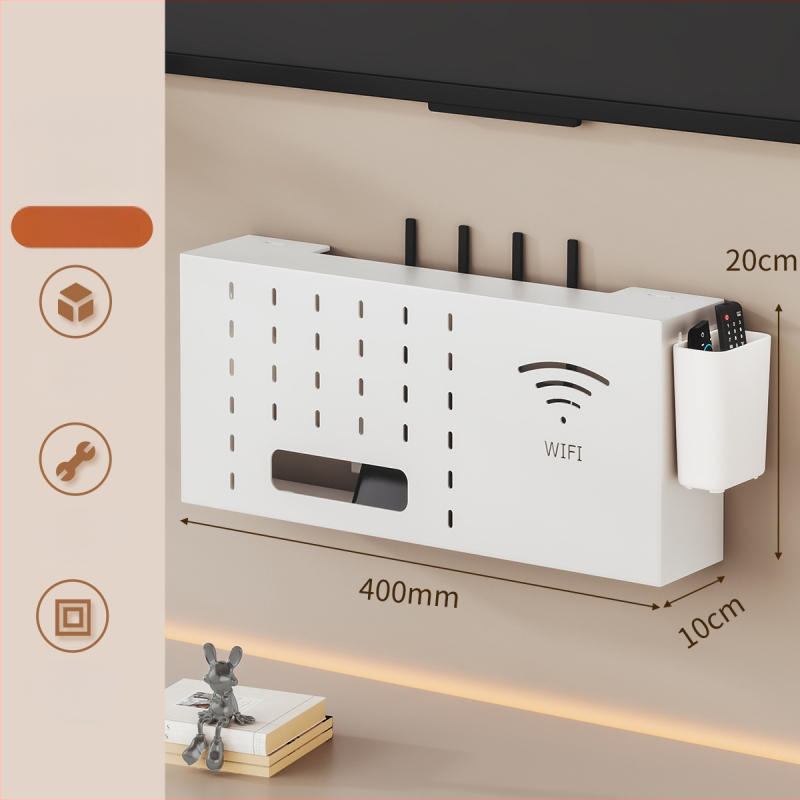 Solno Sieninis laikiklis set-top dėžutei ir maršrutizatoriui (anglies plienas, kabliuko tvirtinimas, 1 pakopa, daugiafunkcinis)