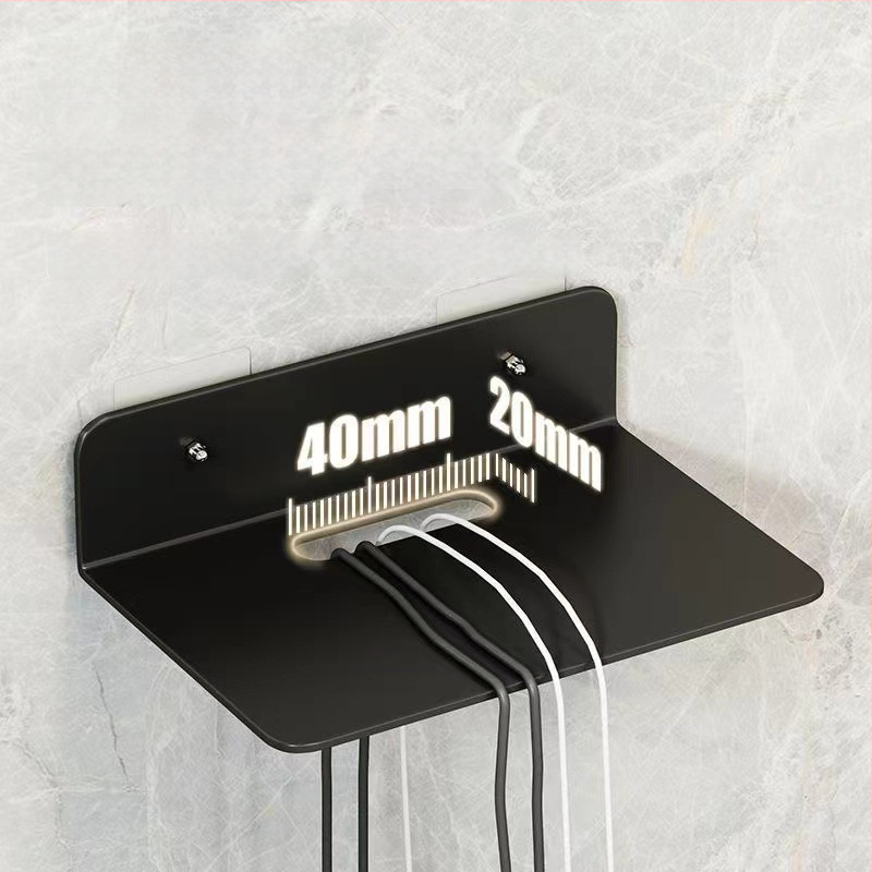 Sieninis daugiafunkcinis laikiklis projektoriui, maršrutizatoriui ir TV dėžei - be gręžimo, anglies plienas, paprastas modernus dizainas, vieno sluoksnio laikymas, tinkamas svetainei ir miegamajam