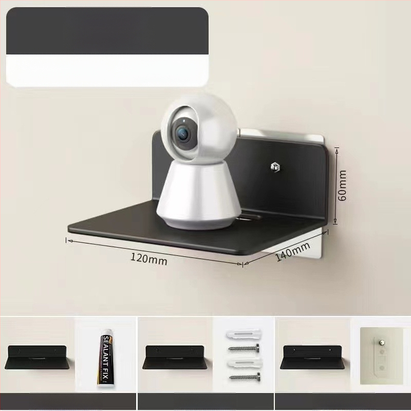 Sieninis daugiafunkcinis laikiklis projektoriui, maršrutizatoriui ir TV dėžei - be gręžimo, anglies plienas, paprastas modernus dizainas, vieno sluoksnio laikymas, tinkamas svetainei ir miegamajam