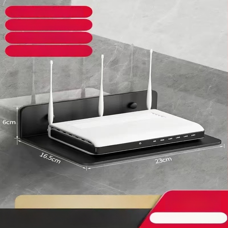 Sieninis daugiafunkcinis laikiklis projektoriui, maršrutizatoriui ir TV dėžei - be gręžimo, anglies plienas, paprastas modernus dizainas, vieno sluoksnio laikymas, tinkamas svetainei ir miegamajam