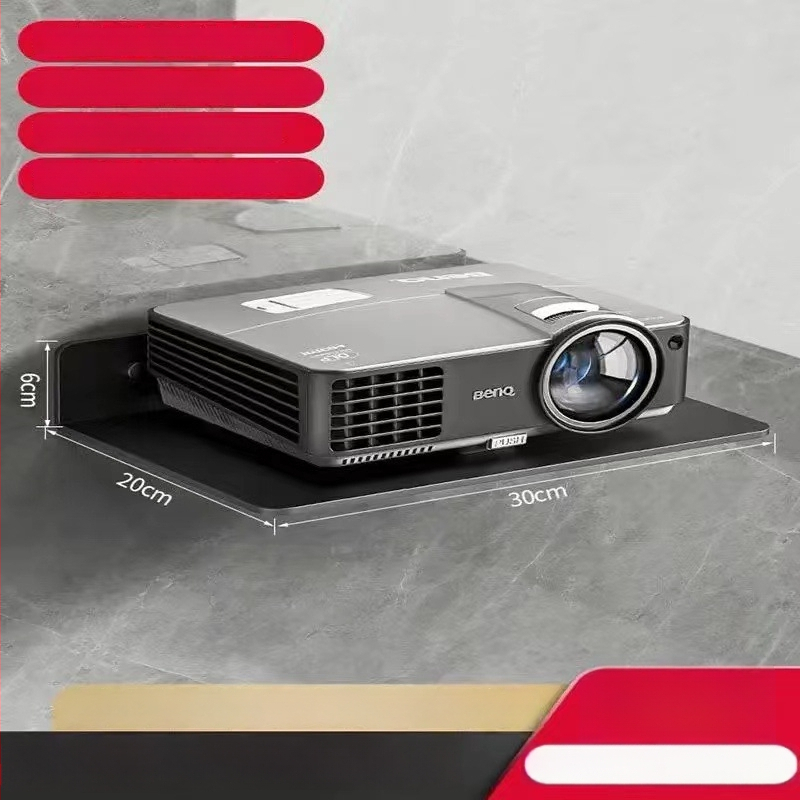 Sieninis daugiafunkcinis laikiklis projektoriui, maršrutizatoriui ir TV dėžei - be gręžimo, anglies plienas, paprastas modernus dizainas, vieno sluoksnio laikymas, tinkamas svetainei ir miegamajam