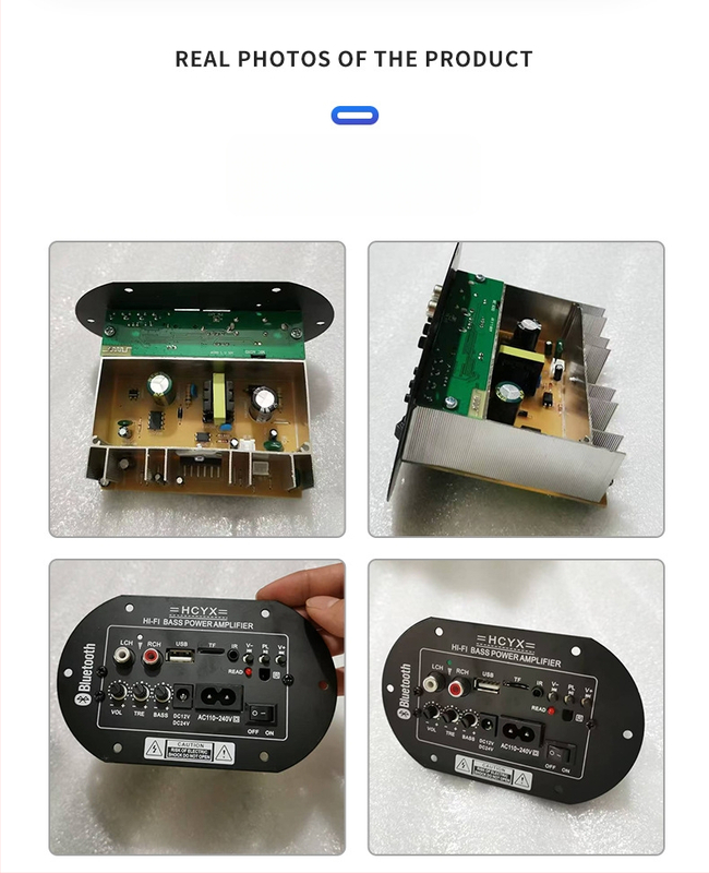 Bluetooth stiprintuvo plokštė subwoofer'iui – 25W, 12/24/220V, namų ir automobilių naudojimui