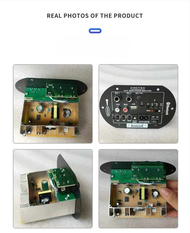 Bluetooth stiprintuvo plokštė subwoofer'iui – 25W, 12/24/220V, namų ir automobilių naudojimui