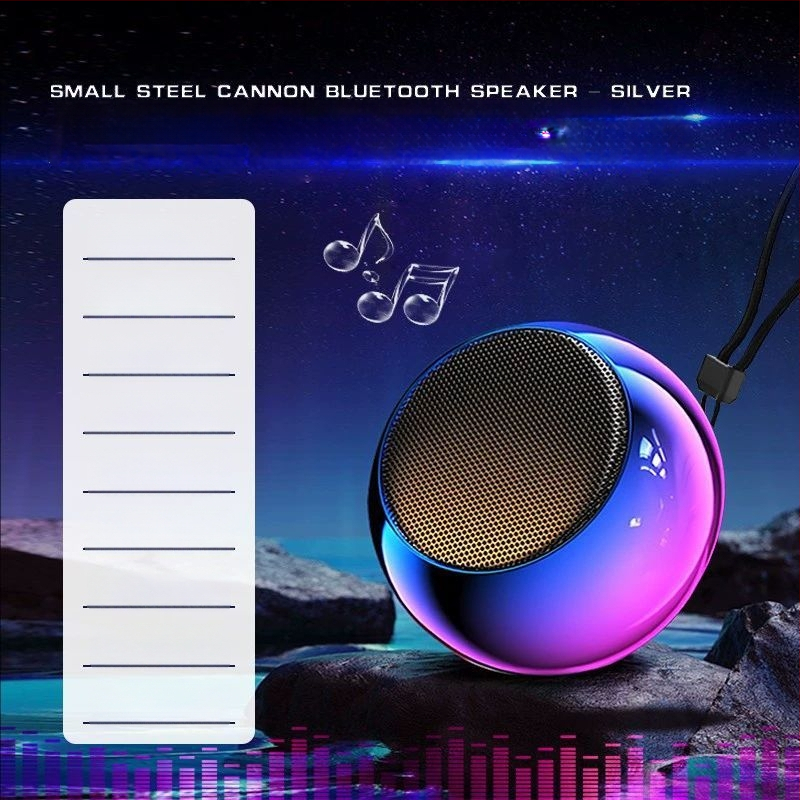 Kompakti Bluetooth garsiakalbis su siurbimo kilpeli – aukštas garso lygi, gilus basas, Bluetooth 5.3, įmontuota baterija 300–500 mAh, 5W, dažnių diapazonas 100 Hz–20 kHz, veikimo nuotolis 10 m