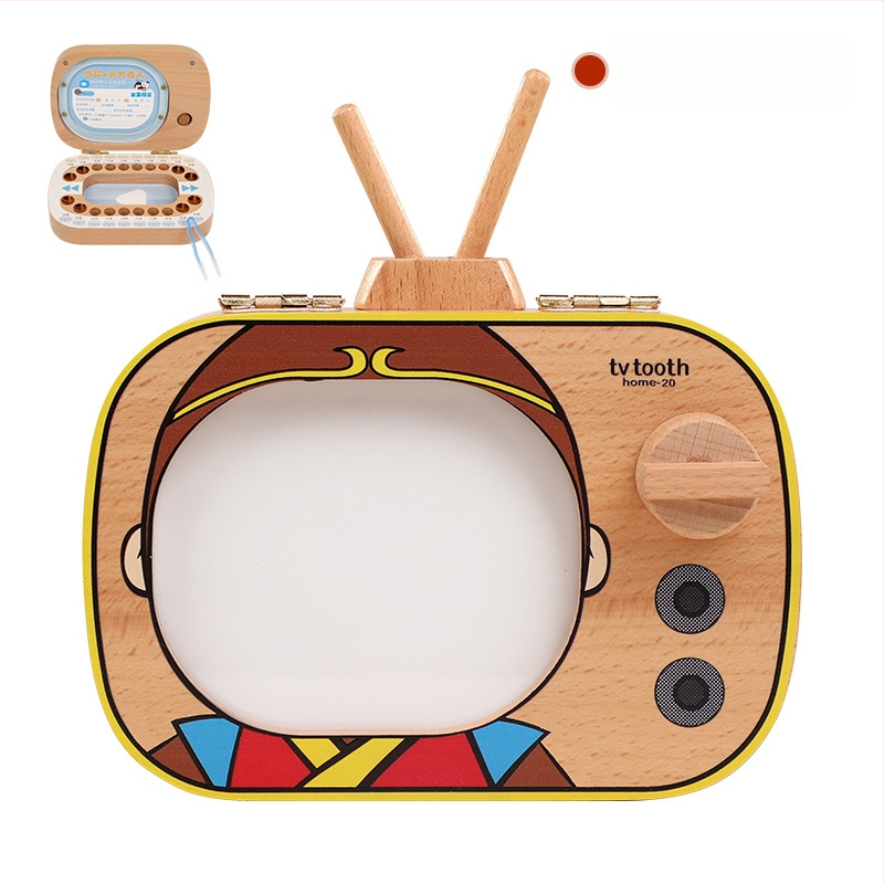 Medinė suvenyrinė dėžutė pieniniams dantims vaikams, dantų rinkimo dėžutė, dovanų pakuotė, 4–6 metų