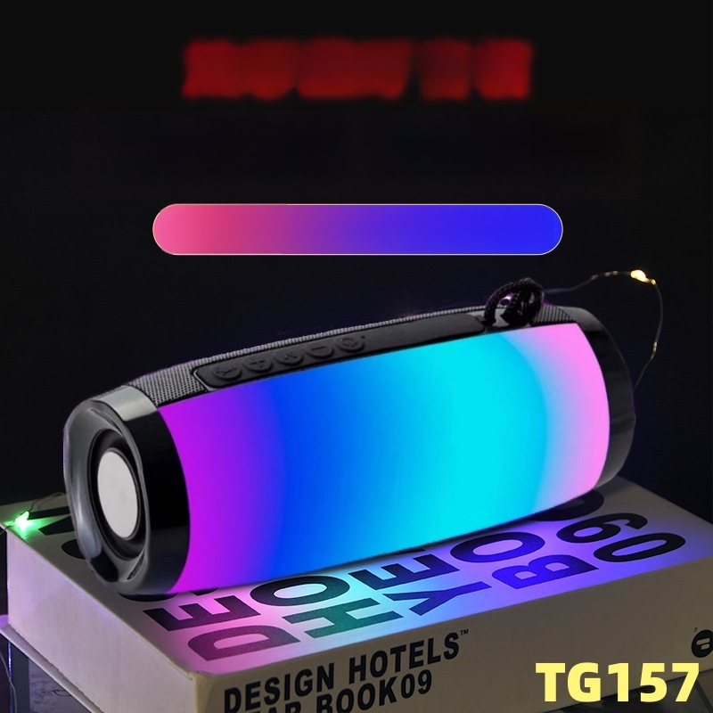 TG157 Bluetooth kolonėlė – Bluetooth 5.0, 10W galia, įmontuota 1200-2000mAh baterija, USB/TF/AUX atkūrimas, LED lemputės