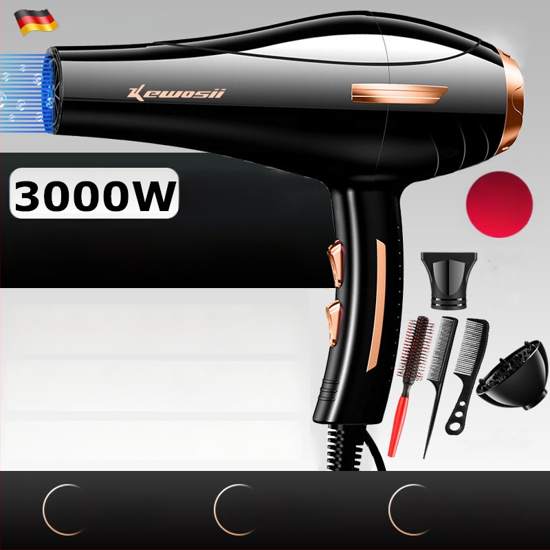 Plaukų džiovintuvas su DC varikliu, 2500W, 3 greičiai, šaltas/karštas oras, viena antgalė