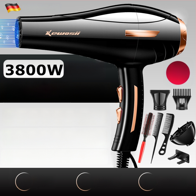 Plaukų džiovintuvas su DC varikliu, 2500W, 3 greičiai, šaltas/karštas oras, viena antgalė