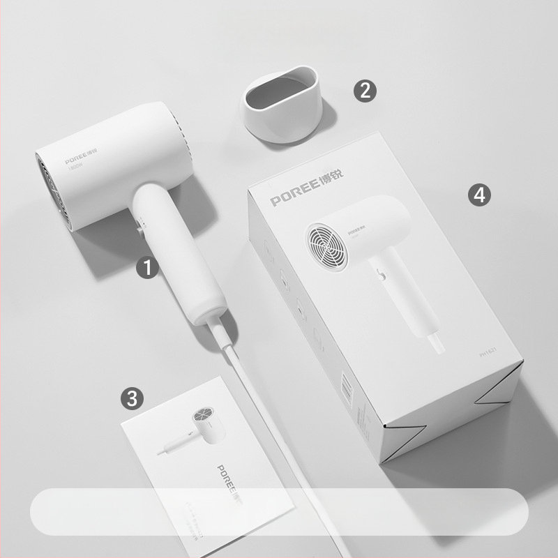 Borui plaukų džiovintuvas PH1627/PH1628, 1800W, bešepetėlinis DC variklis, 220V, ABS korpusas