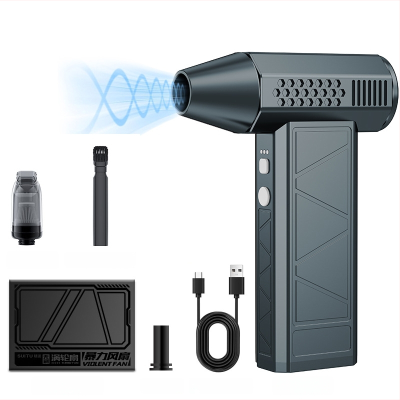 Automobilio ventiliatorius su bešepetėlių motoru, nešiojamas, didelio greičio turbina, 160W, modelis ST-8113, viskas viename pūtimui ir siurbimui dulkom