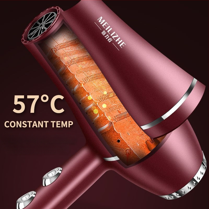 Aukštos galios plaukų džiovintuvas, šepetėlinis variklis, šaltas/karštas oras, 3 greičiai, vienas antgalis, pastovi temperatūros kontrolė