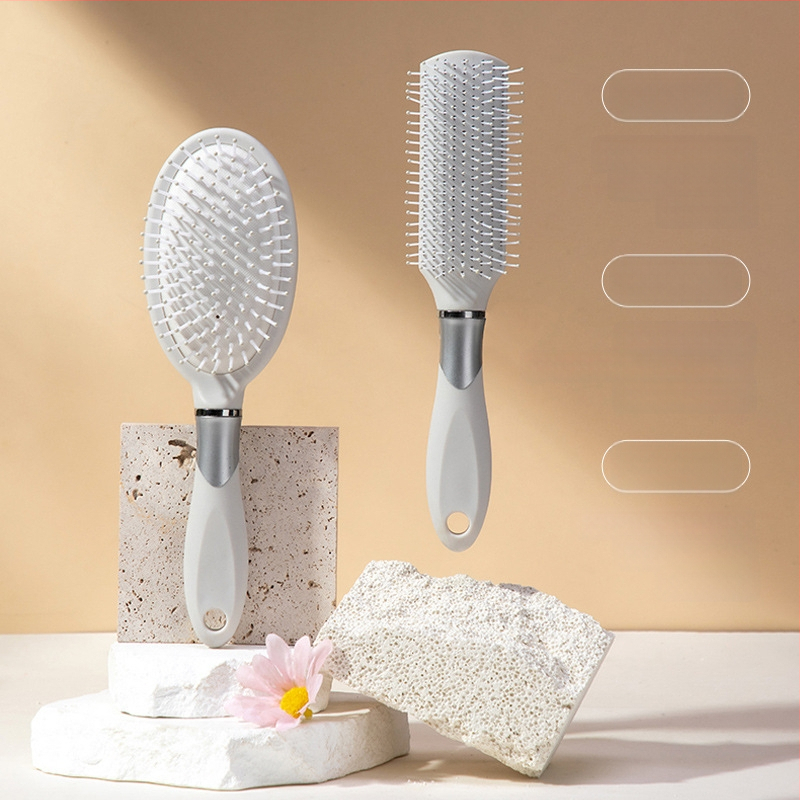 Gaisa spilvena ķemme, PP materiāls, ar platām zobiem, antistatiskas īpašības, galvas ādas masāža